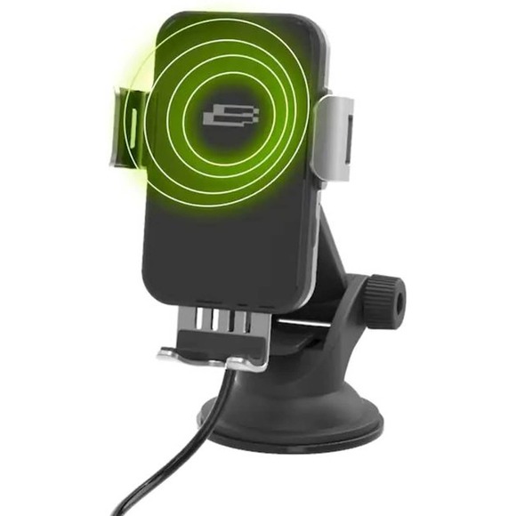 Bracketron - PwrUp Qi Automatic Dash / Vent Mount for Most Cell Phones - Black